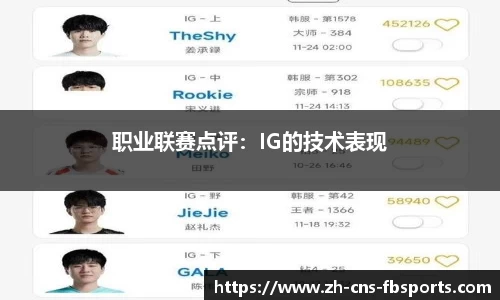 职业联赛点评:IG的技术表现